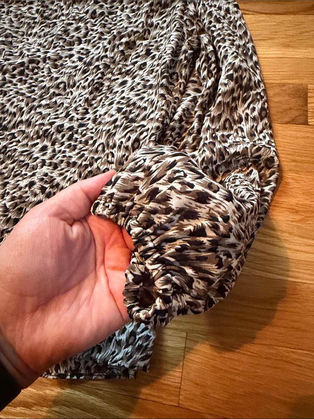 MSK Leopard Print Wrap Top - Taupe and Black - Picture 12 of 12